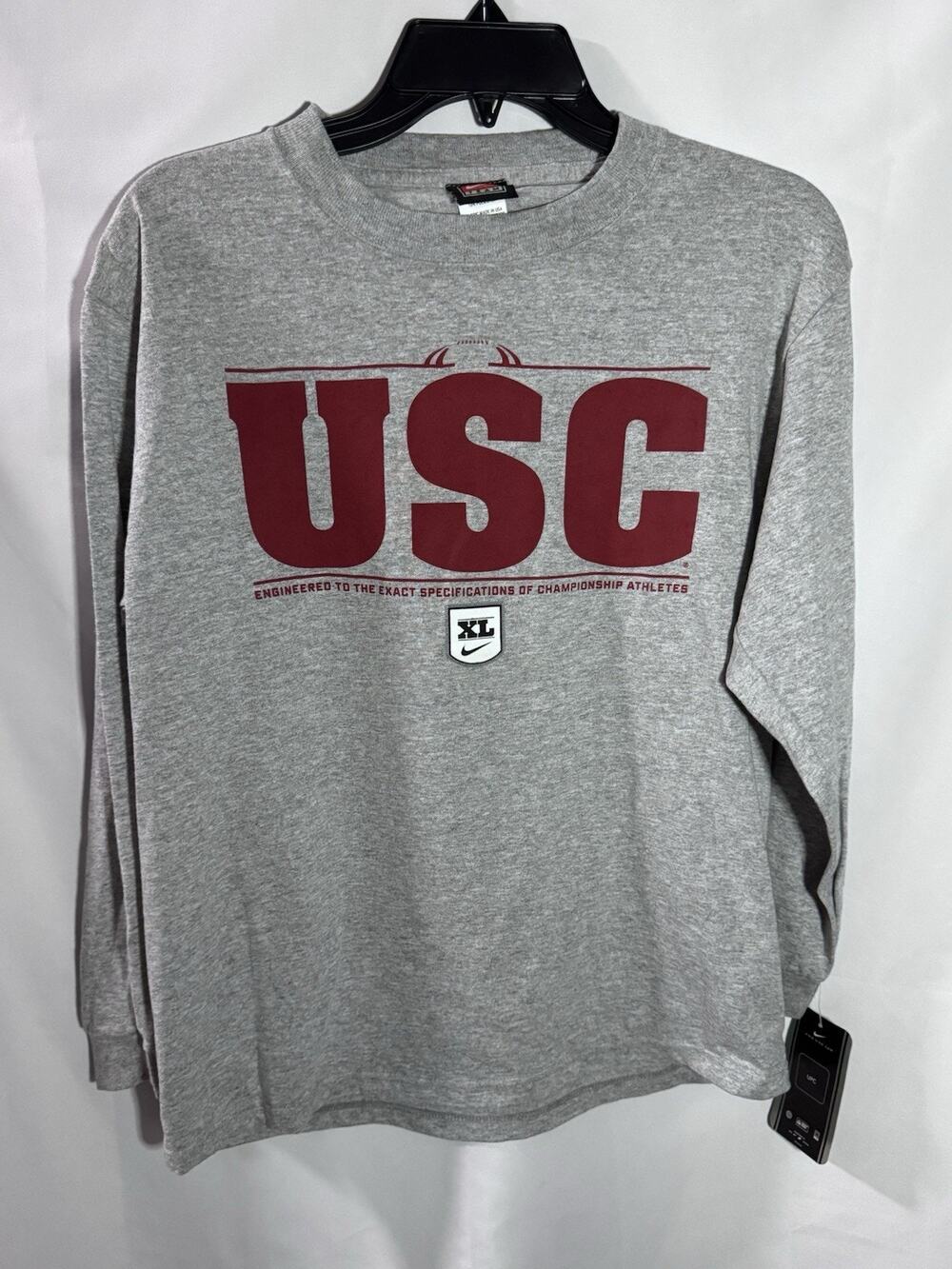 Nike USC Trojans Youth XL Grey Wordmark Long Sleeve T Shirt